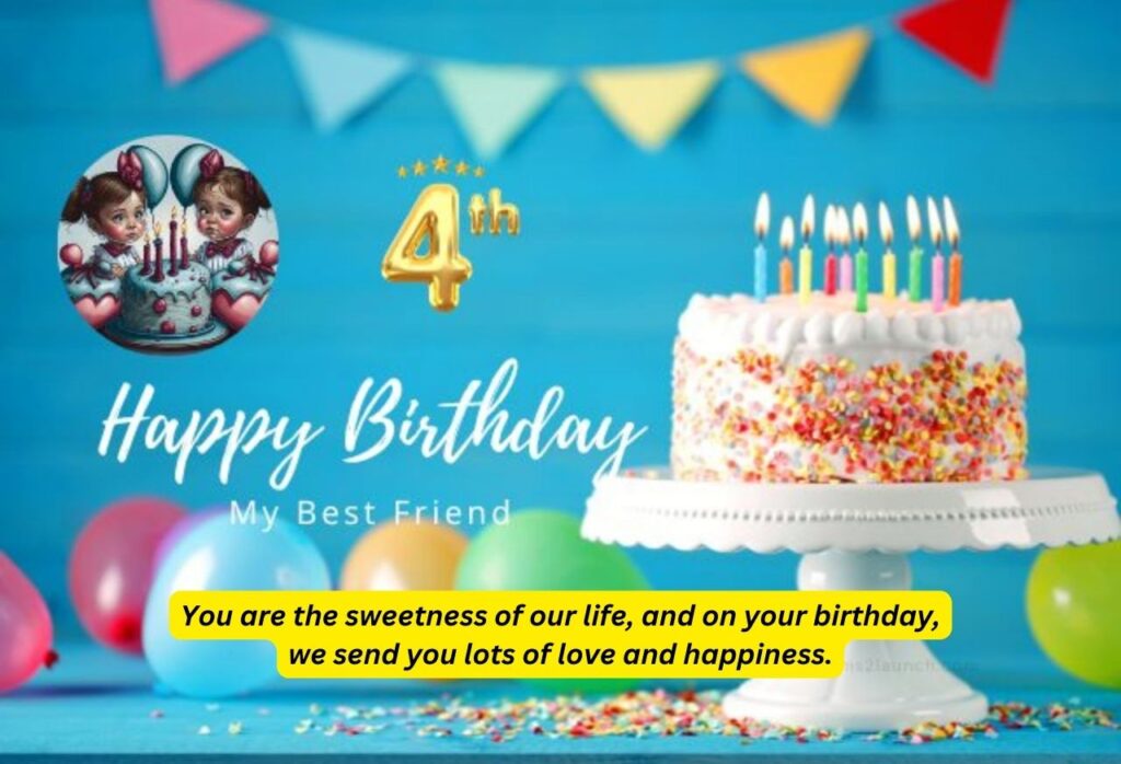Happy 4th Birthday Wishes for a Twins' Daughter