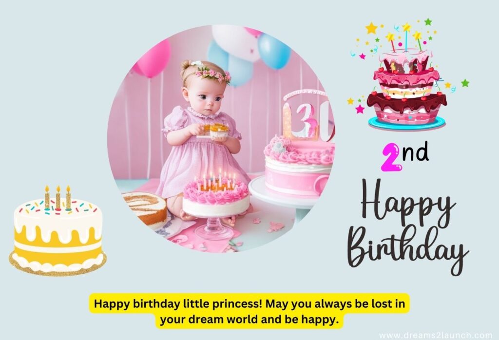 Happy 2nd Birthday Wishes for Girl