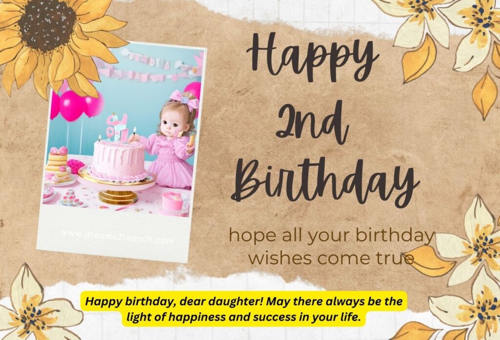 Happy 2nd Birthday Wishes for Daughter