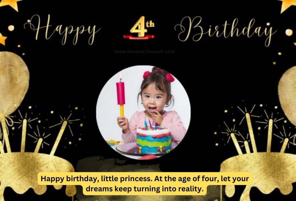 Happy 4th Birthday Wishes for Daughter