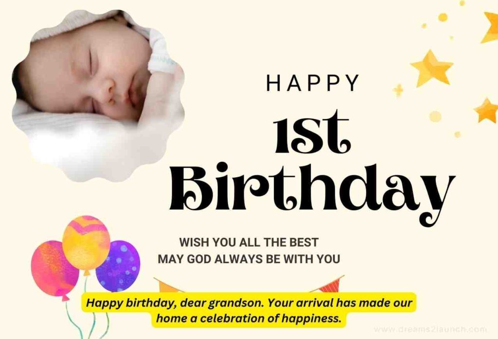 Happy 1st Birthday Wishes for Grandson