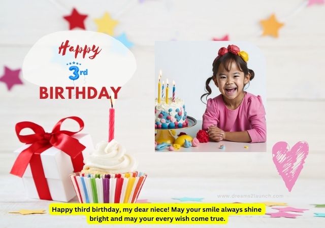 Happy 3rd Birthday Wishes for Niece